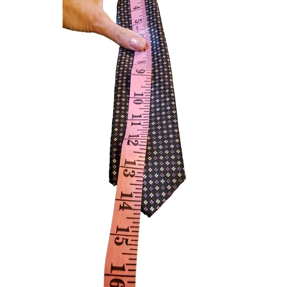 Chaps Boy Suit Neck Tie Black Purple Geometric‎ Clip On Holiday Church Designer